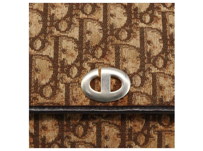 Borsa a Spalla in Tela Trotter Christian Dior Beige Oro Auth 170939 - vista 17