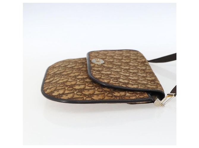 Borsa a Spalla in Tela Trotter Christian Dior Beige Oro Auth 170939 - vista 4