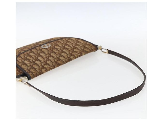 Borsa a Spalla in Tela Trotter Christian Dior Beige Oro Auth 170939 - vista 7