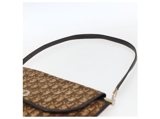 Borsa a Spalla in Tela Trotter Christian Dior Beige Oro Auth 170939 - vista 8