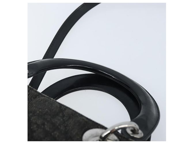 Christian Dior Borsa Tote Lady Dior Canage in Denim 2way Nero Argento Auth ka2427A - vista 14