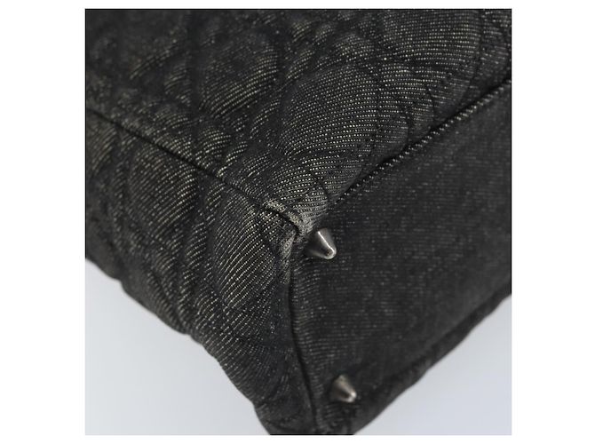 Christian Dior Borsa Tote Lady Dior Canage in Denim 2way Nero Argento Auth ka2427A - vista 16