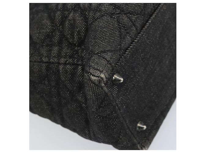 Christian Dior Borsa Tote Lady Dior Canage in Denim 2way Nero Argento Auth ka2427A - vista 18
