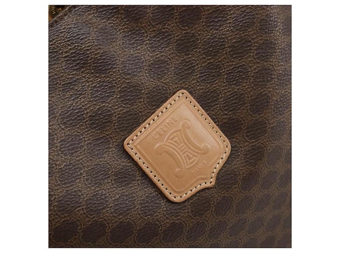 Céline Borsa a mano in tela Macadam CELINE in pelle PVC marrone oro Auth ep13084 D'oro - vista 10