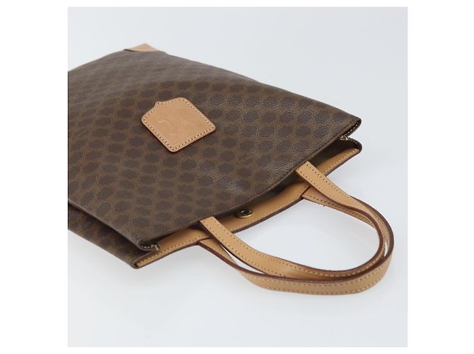 Céline Borsa a mano in tela Macadam CELINE in pelle PVC marrone oro Auth ep13084 D'oro - vista 6