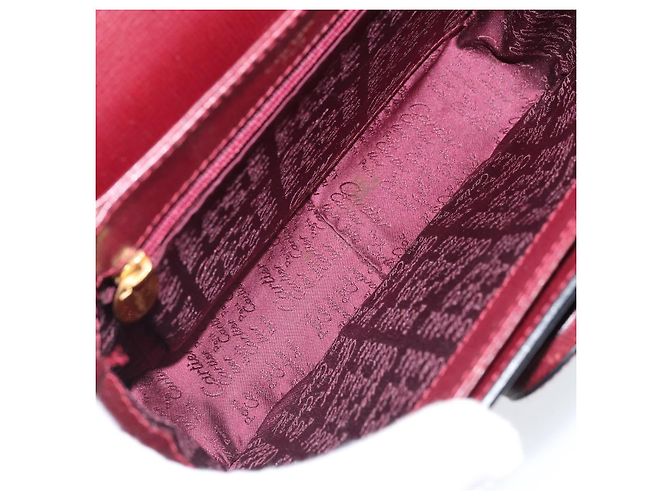 Cartier Borsa a Spalla Must Line in Pelle Bordeaux Oro Auth ka2426 D'oro Bordò - vista 12