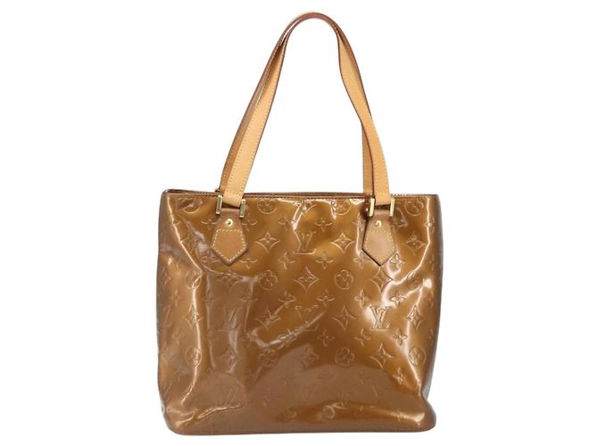 LOUIS VUITTON Borsa a Mano Houston Monogram Vernis Bronzo M91122 LV Auth 171944 - vista 13