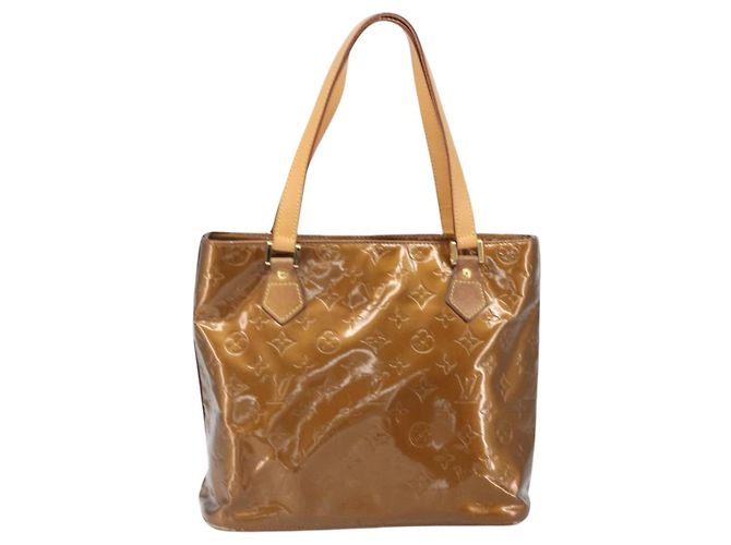 LOUIS VUITTON Borsa a Mano Houston Monogram Vernis Bronzo M91122 LV Auth 171944 - vista 2