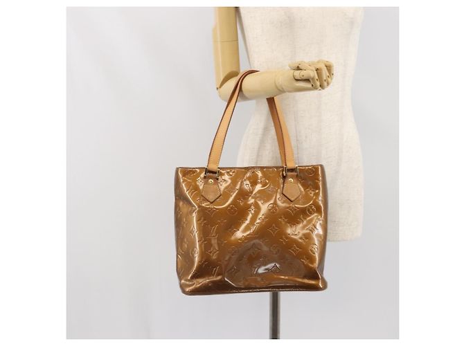 LOUIS VUITTON Borsa a Mano Houston Monogram Vernis Bronzo M91122 LV Auth 171944 - vista 24