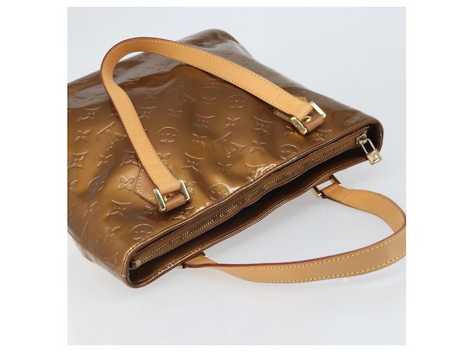 LOUIS VUITTON Borsa a Mano Houston Monogram Vernis Bronzo M91122 LV Auth 171944 - vista 6