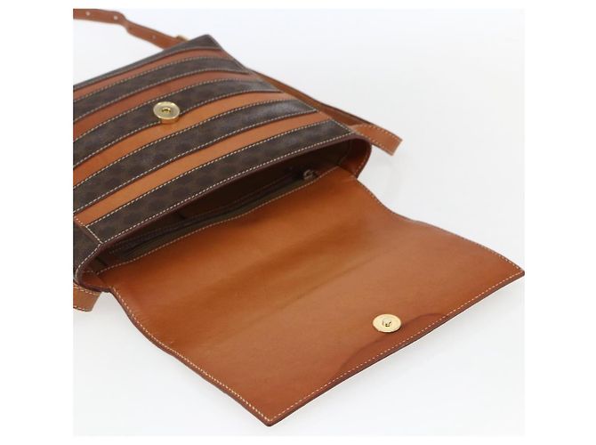 Céline Borsa a Spalla in Tela Macadam CELINE in Pelle PVC Marrone Oro Auth ti3693 D'oro - vista 10