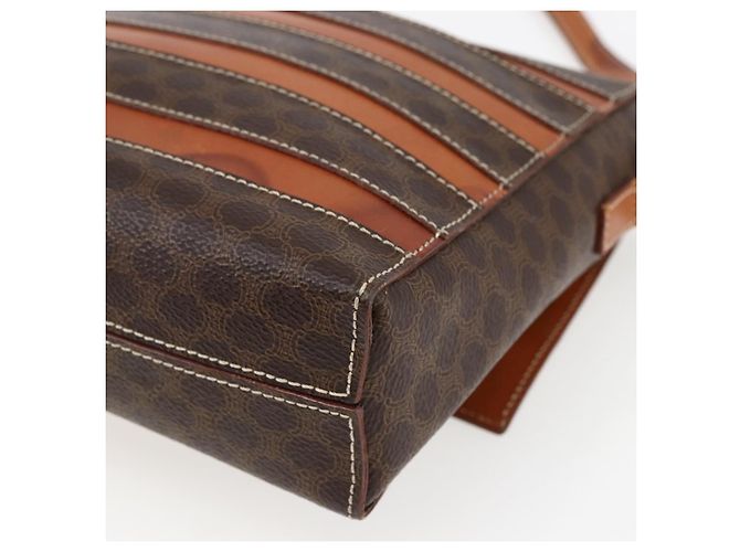 Céline Borsa a Spalla in Tela Macadam CELINE in Pelle PVC Marrone Oro Auth ti3693 D'oro - vista 15