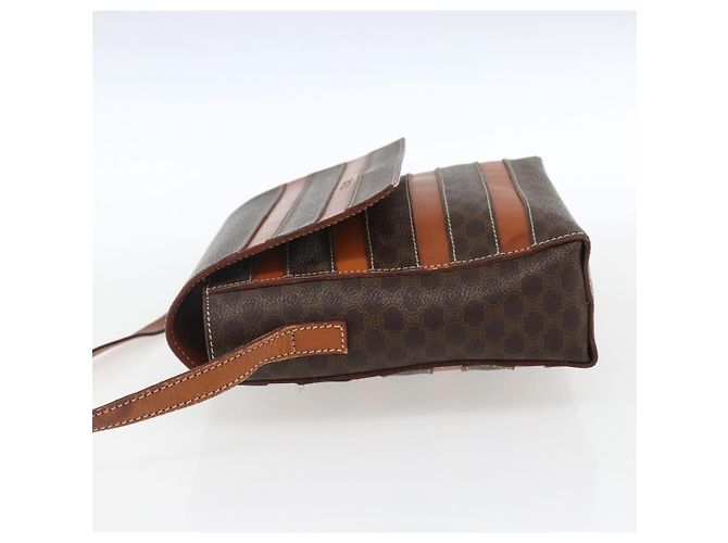 Céline Borsa a Spalla in Tela Macadam CELINE in Pelle PVC Marrone Oro Auth ti3693 D'oro - vista 3