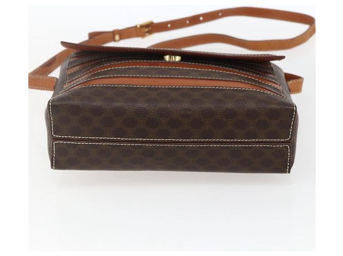 Céline Borsa a Spalla in Tela Macadam CELINE in Pelle PVC Marrone Oro Auth ti3693 D'oro - vista 5