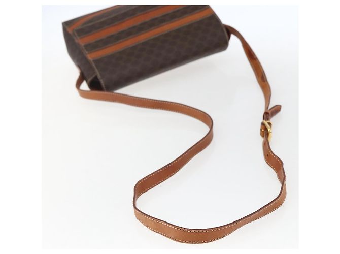 Céline Borsa a Spalla in Tela Macadam CELINE in Pelle PVC Marrone Oro Auth ti3693 D'oro - vista 7