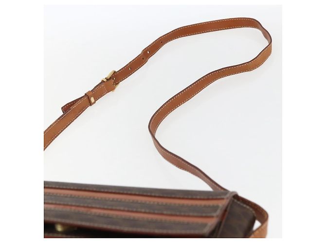 Céline Borsa a Spalla in Tela Macadam CELINE in Pelle PVC Marrone Oro Auth ti3693 D'oro - vista 8