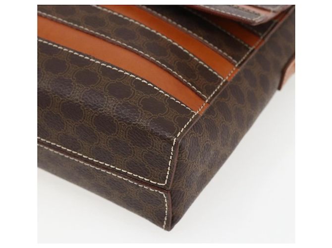 Céline Borsa a Spalla in Tela Macadam CELINE in Pelle PVC Marrone Oro Auth ti3693 D'oro - vista 9