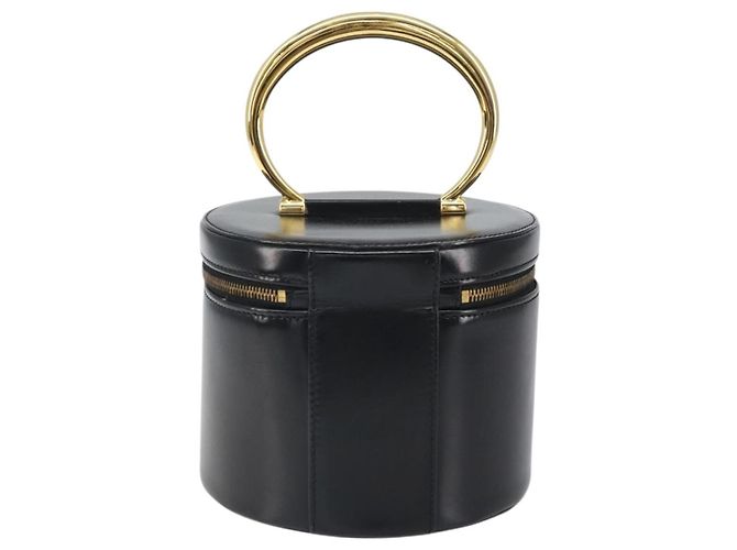 Céline Borsa a mano Vanity in pelle nera e oro Auth 169907V Nero D'oro - vista 2
