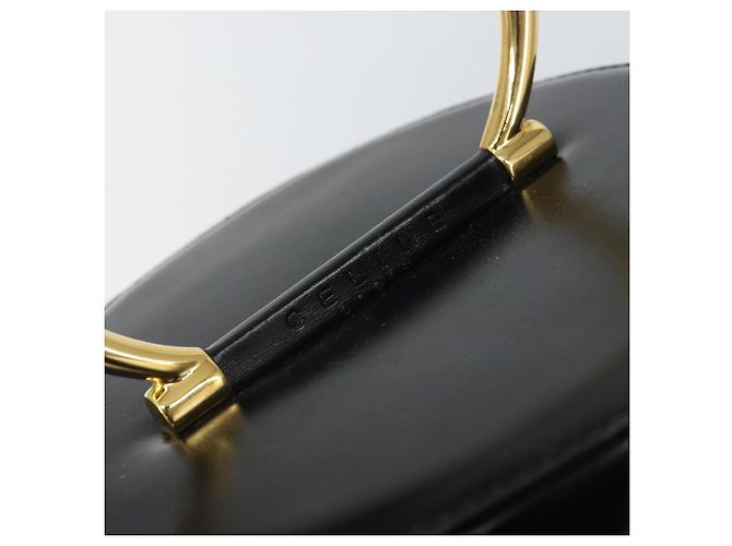 Céline Borsa a mano Vanity in pelle nera e oro Auth 169907V Nero D'oro - vista 20
