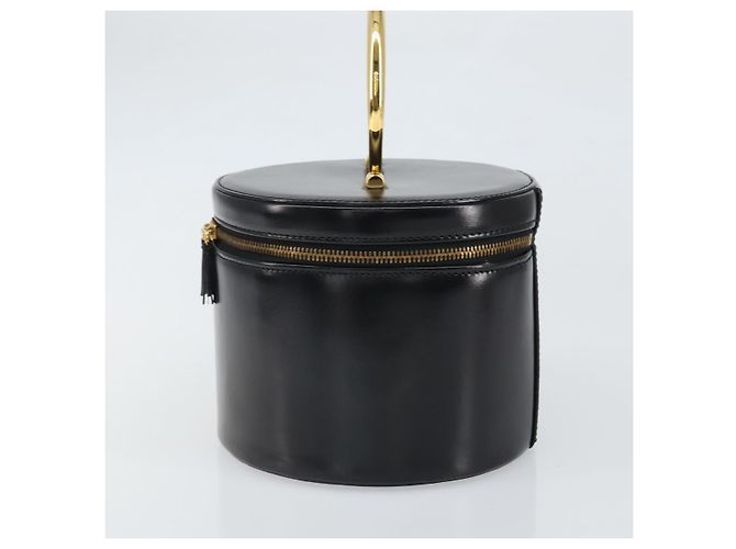 Céline Borsa a mano Vanity in pelle nera e oro Auth 169907V Nero D'oro - vista 3