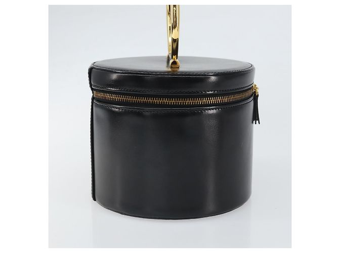 Céline Borsa a mano Vanity in pelle nera e oro Auth 169907V Nero D'oro - vista 4