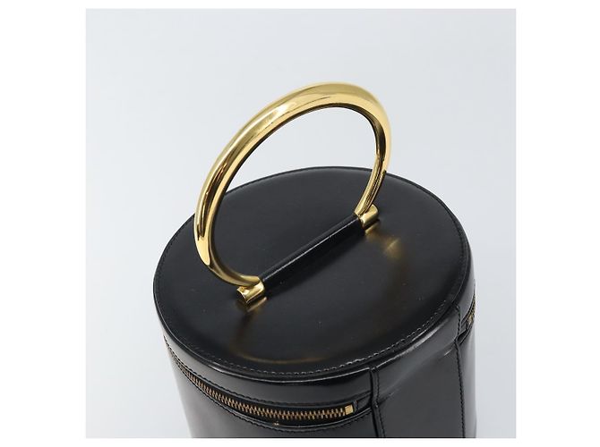 Céline Borsa a mano Vanity in pelle nera e oro Auth 169907V Nero D'oro - vista 6