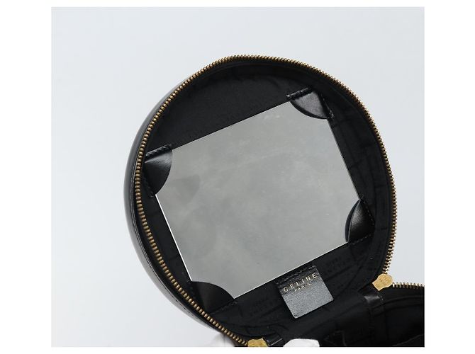 Céline Borsa a mano Vanity in pelle nera e oro Auth 169907V Nero D'oro - vista 9