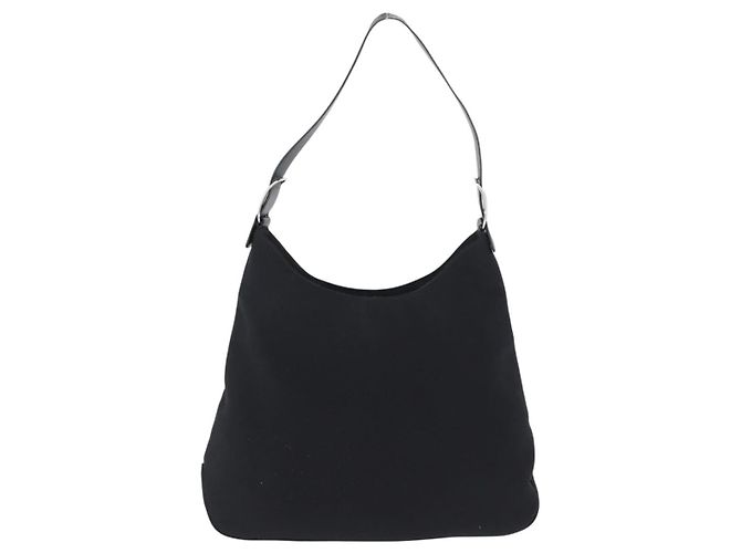 Borsa a Spalla Vala in Nylon Argento Nero Salvatore Ferragamo Auth ka2359 - vista 13