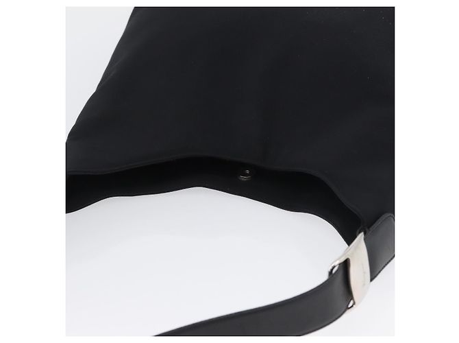 Borsa a Spalla Vala in Nylon Argento Nero Salvatore Ferragamo Auth ka2359 - vista 6