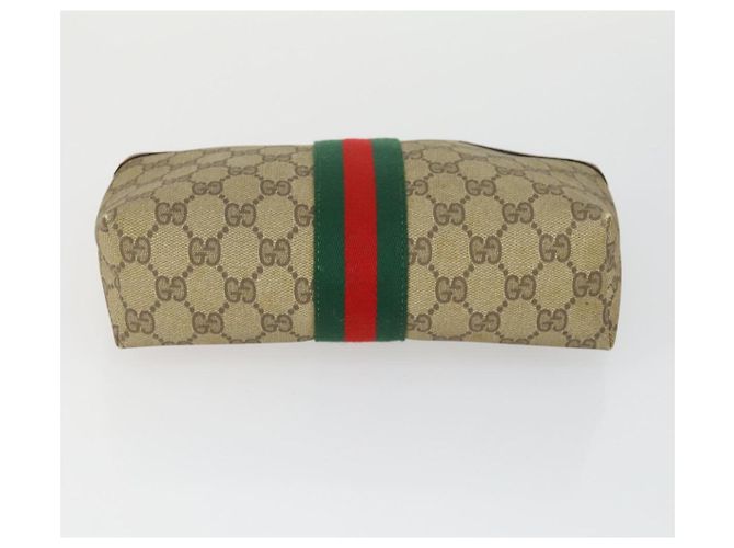 Borsa a spalla Gucci GG Supreme Web Sherry Line PVC 5 Set Beige Rosso Auth BA10584 - Ansicht 10