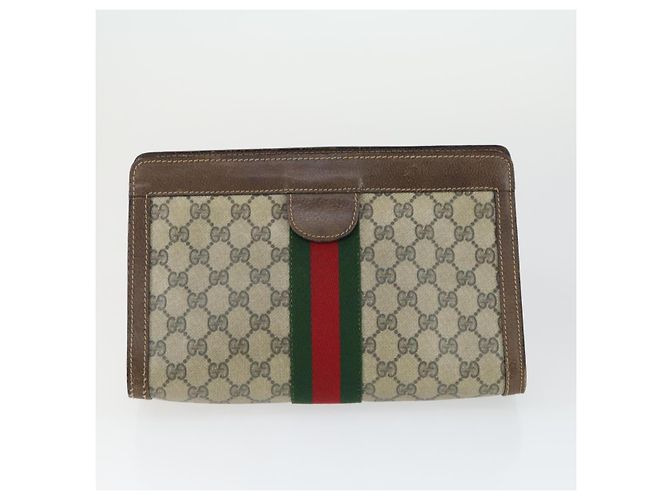 Borsa a spalla Gucci GG Supreme Web Sherry Line PVC 5 Set Beige Rosso Auth BA10584 - Ansicht 12
