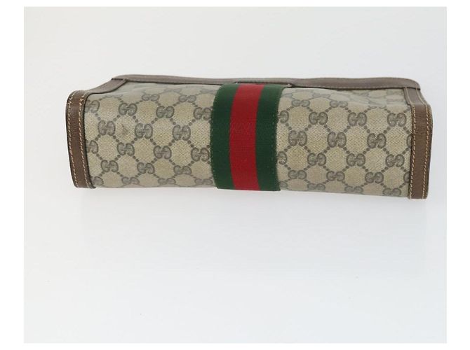 Borsa a spalla Gucci GG Supreme Web Sherry Line PVC 5 Set Beige Rosso Auth BA10584 - Ansicht 15