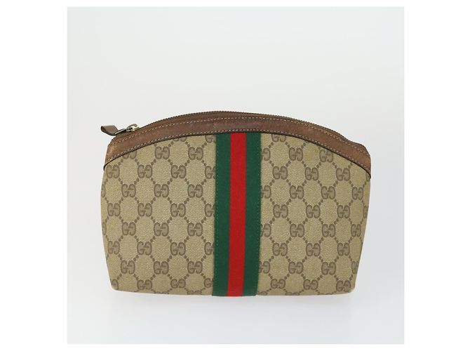 Borsa a spalla Gucci GG Supreme Web Sherry Line PVC 5 Set Beige Rosso Auth BA10584 - Ansicht 7