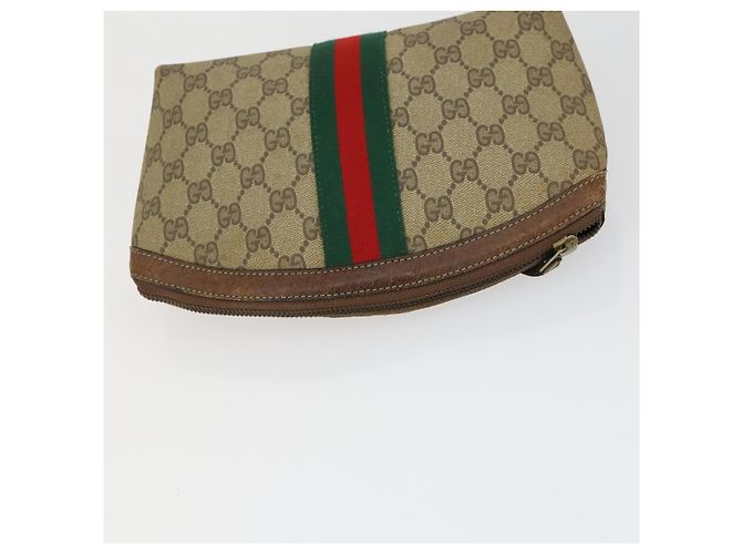 Borsa a spalla Gucci GG Supreme Web Sherry Line PVC 5 Set Beige Rosso Auth BA10584 - Ansicht 9