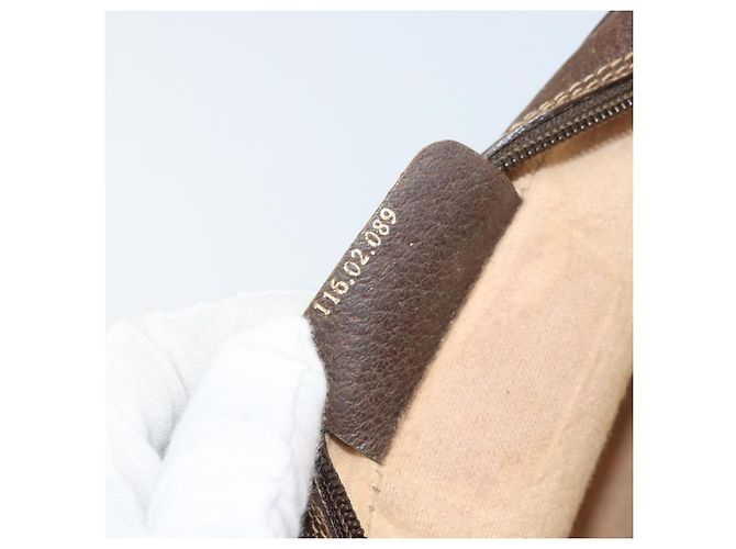 Bolsa Sherry Line GG Supreme Web da GUCCI em PVC bege e dourado 116 02 089 Auth 172071 - vista 12