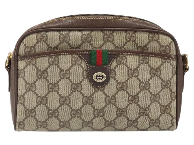 Bolsa Sherry Line GG Supreme Web da GUCCI em PVC bege e dourado 116 02 089 Auth 172071 - vista 13