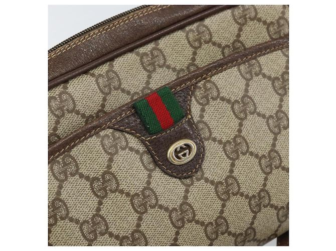 Bolsa Sherry Line GG Supreme Web da GUCCI em PVC bege e dourado 116 02 089 Auth 172071 - vista 18