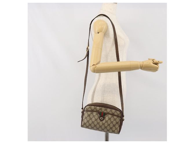 Bolsa Sherry Line GG Supreme Web da GUCCI em PVC bege e dourado 116 02 089 Auth 172071 - vista 22