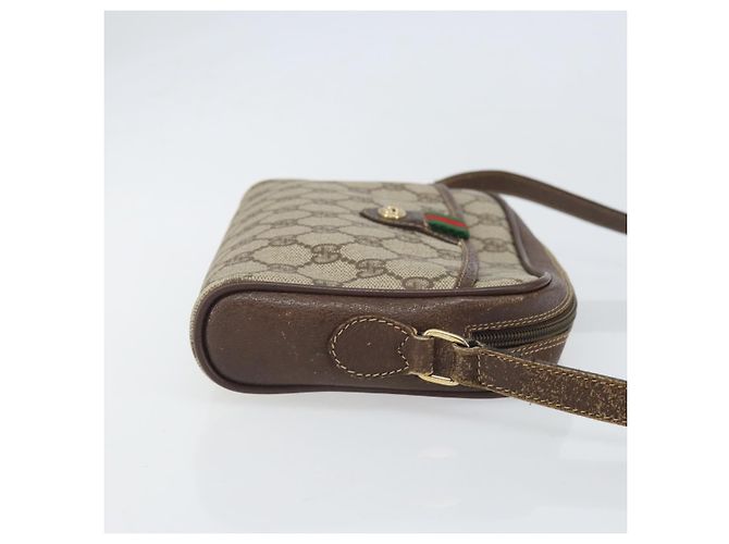 Bolsa Sherry Line GG Supreme Web da GUCCI em PVC bege e dourado 116 02 089 Auth 172071 - vista 3