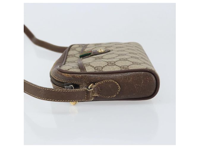 Bolsa Sherry Line GG Supreme Web da GUCCI em PVC bege e dourado 116 02 089 Auth 172071 - vista 4