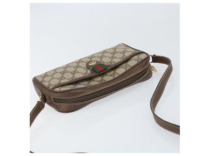 Bolsa Sherry Line GG Supreme Web da GUCCI em PVC bege e dourado 116 02 089 Auth 172071 - vista 6
