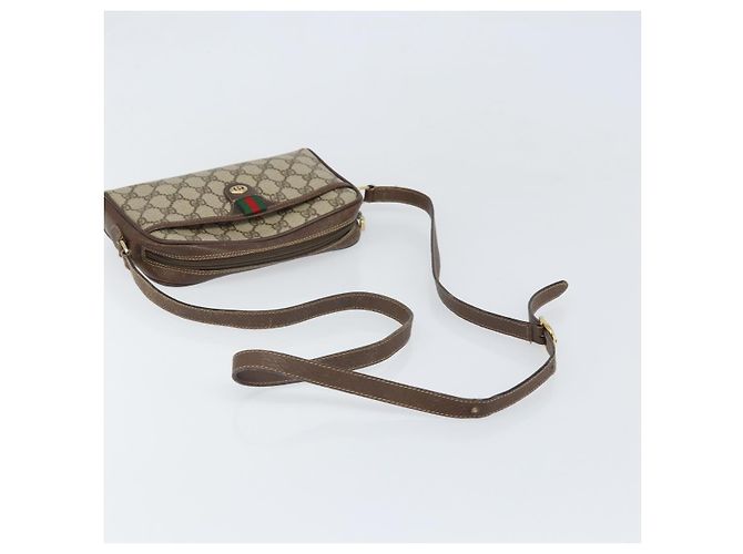Bolsa Sherry Line GG Supreme Web da GUCCI em PVC bege e dourado 116 02 089 Auth 172071 - vista 7