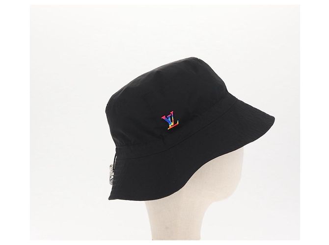 Cappello Bucket Trasformabile LOUIS VUITTON Cappello in Nylon Nero MP2552 LV Auth 171199M - vista 4