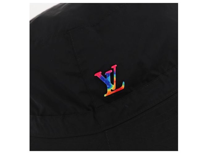 Cappello Bucket Trasformabile LOUIS VUITTON Cappello in Nylon Nero MP2552 LV Auth 171199M - vista 5
