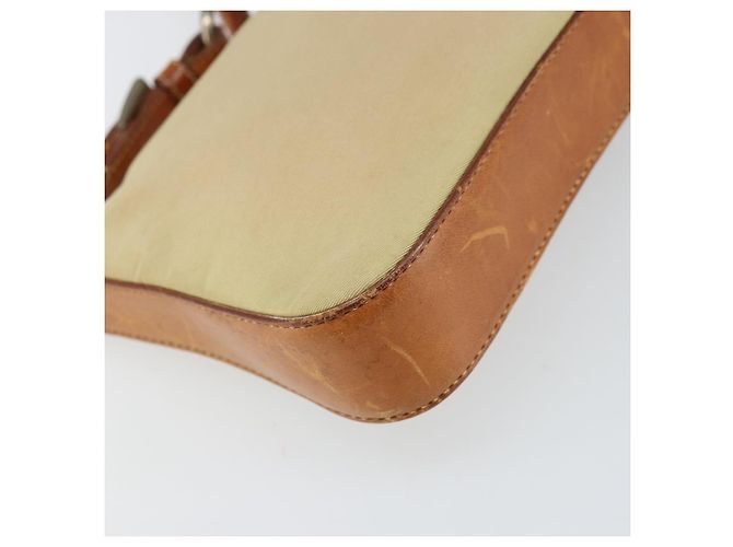 PRADA Pochette in Nylon Pelle Beige Argento Auth 171021 - vista 17