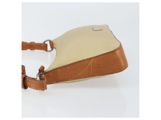 PRADA Pochette in Nylon Pelle Beige Argento Auth 171021 - vista 4