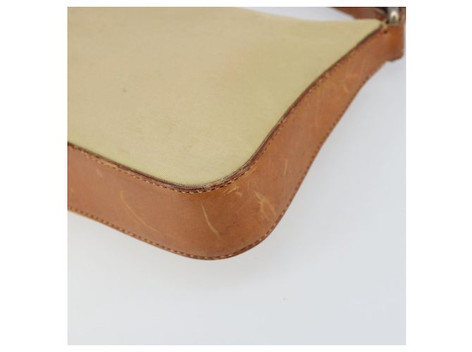 PRADA Pochette in Nylon Pelle Beige Argento Auth 171021 - vista 8