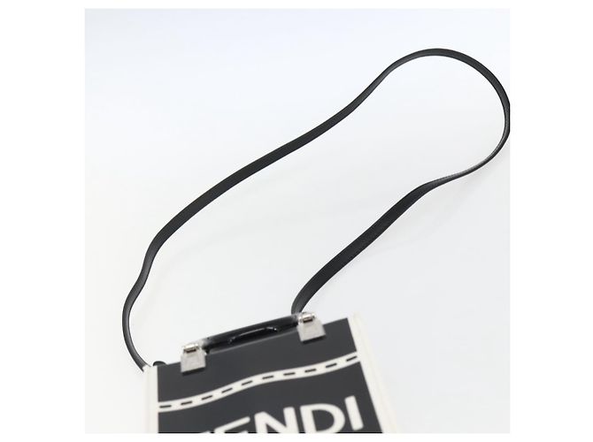 FENDI Sunshine Piccola Borsa Shopper Mini in Tela Verniciata 2in1 Nera Auth 149922SAM - vista 15