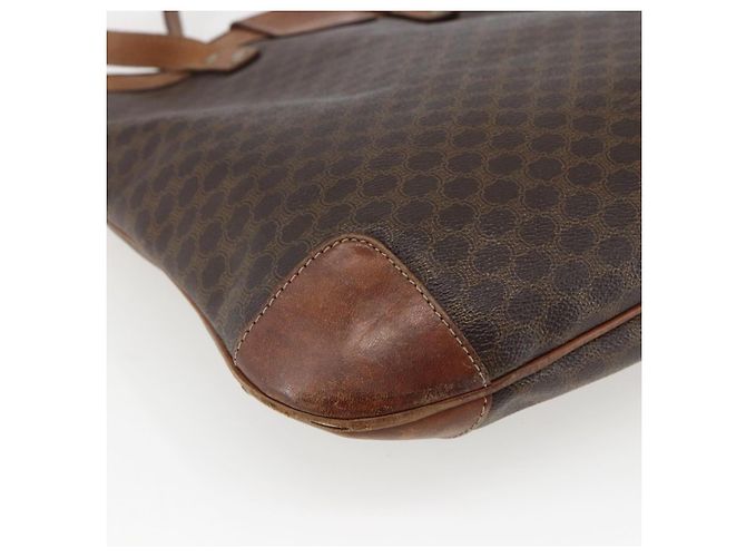 Céline Borsa tote in tela Macadam CELINE in pelle PVC marrone oro Auth bs33207 D'oro - vista 17