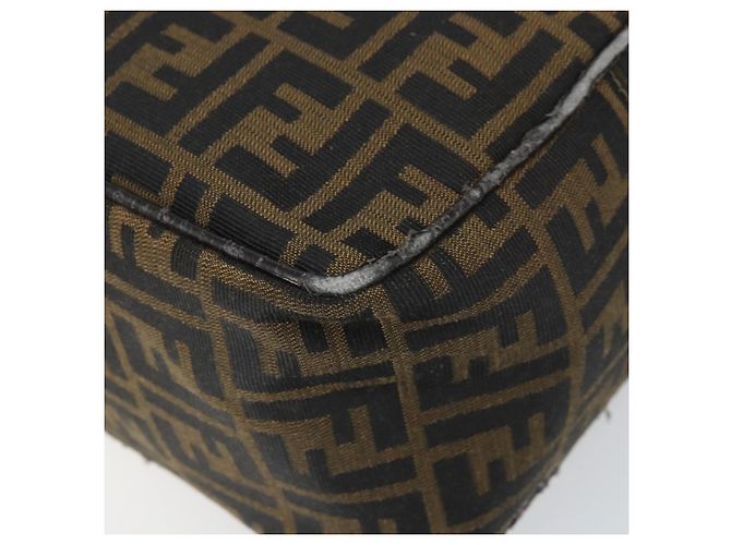 Borsa a Spalla in Tela Zucca FENDI Nera Marrone Auth 171985 Nero - vista 16